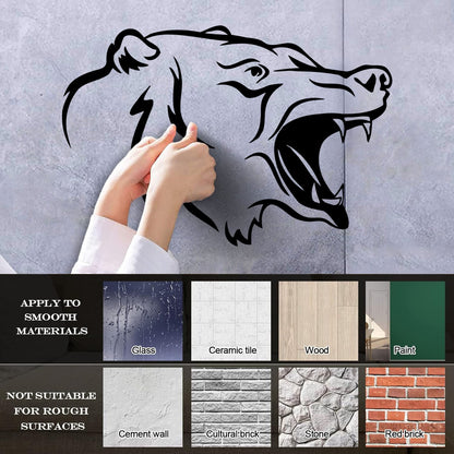 Wall Decals Head Animal Bear Hunting Trophy Cool It Won'T Fall Off