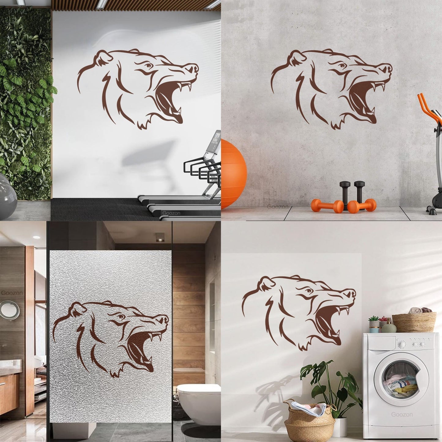 Wall Decals Head Animal Bear Hunting Trophy Cool It Won'T Fall Off