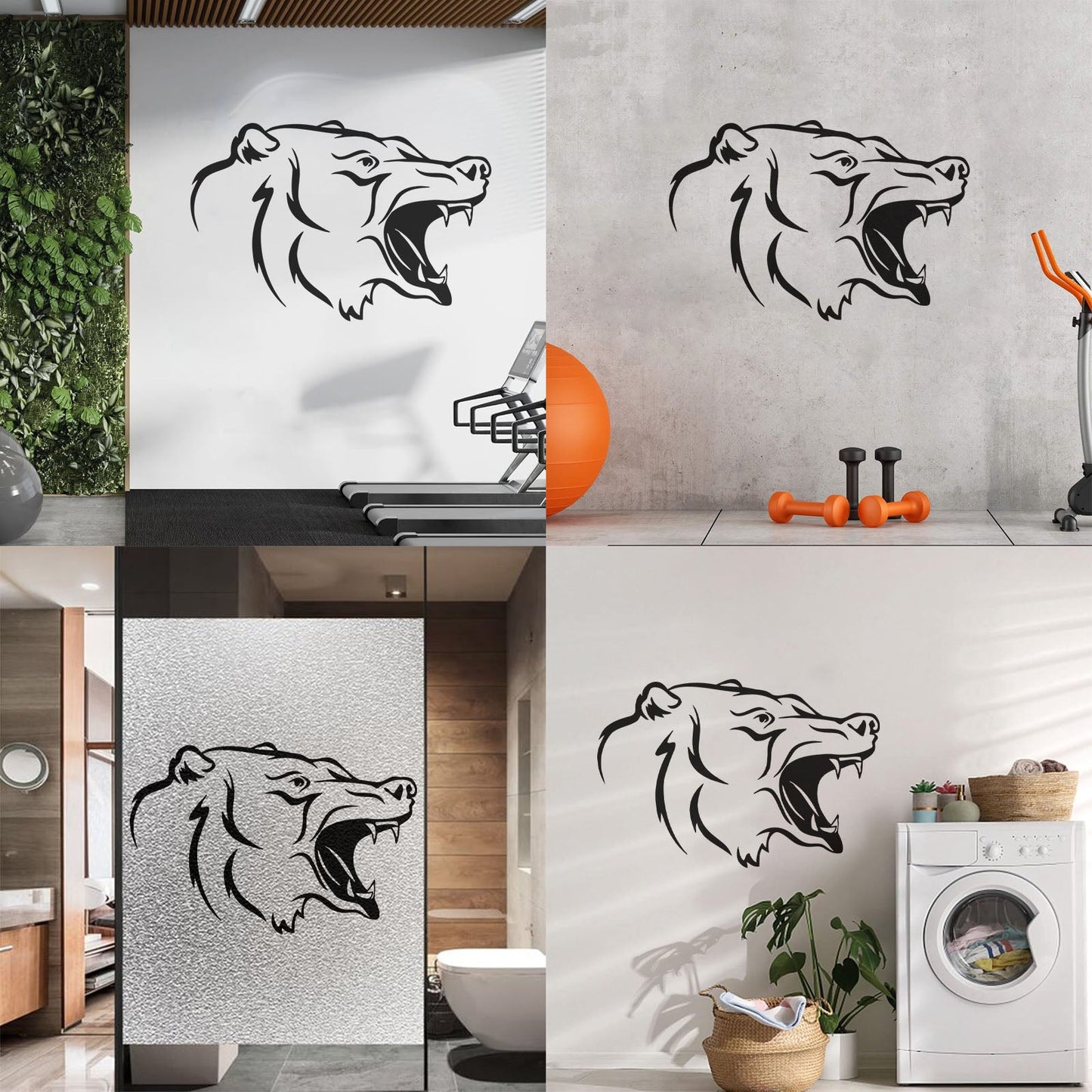 Wall Decals Head Animal Bear Hunting Trophy Cool It Won'T Fall Off