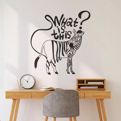 Joke Funny Zebra Animals Kids Fine Carving Decals Store Decoration