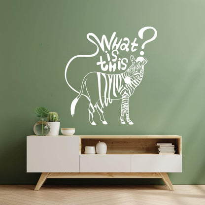 Joke Funny Zebra Animals Kids Fine Carving Decals Store Decoration