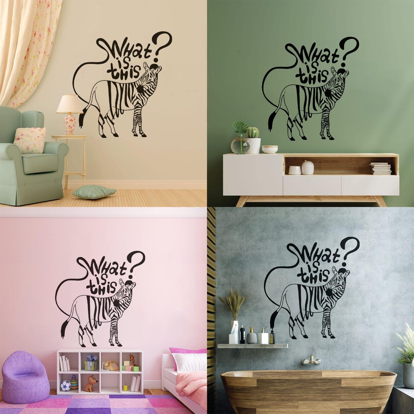 Joke Funny Zebra Animals Kids Fine Carving Decals Store Decoration