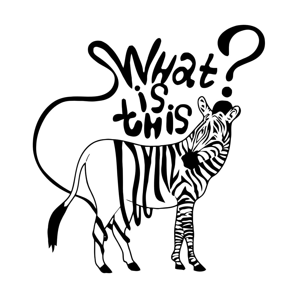 Joke Funny Zebra Animals Kids Fine Carving Decals Store Decoration