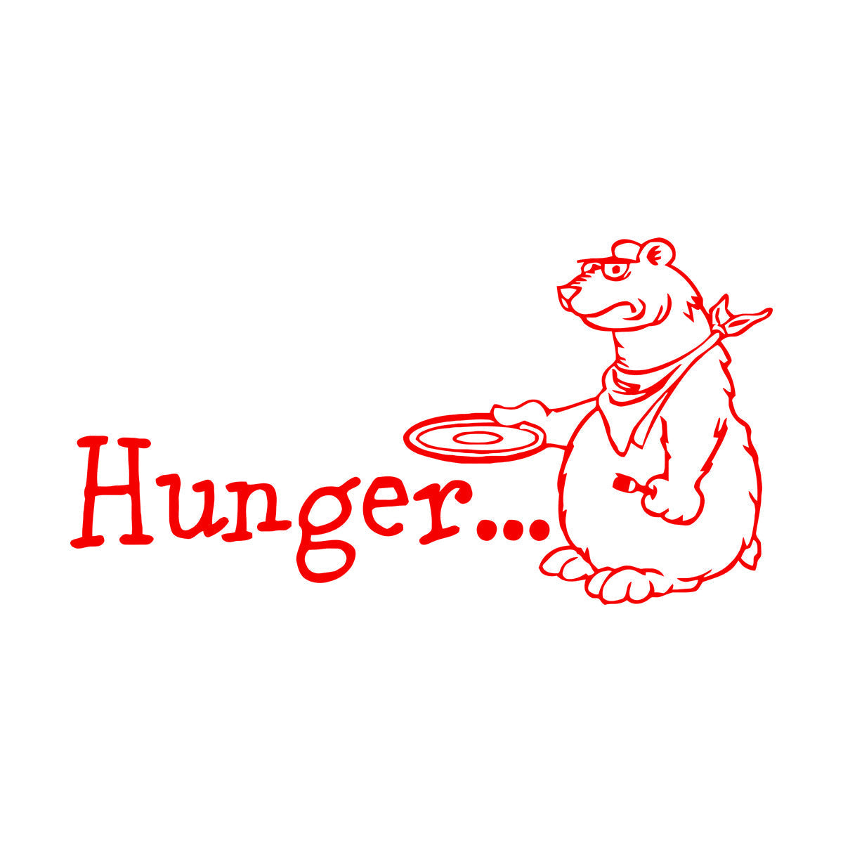 Vinyl Art Sticker Kitchen Hungry Bear Animal Tattoo Culture