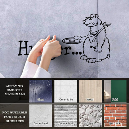 Vinyl Art Sticker Kitchen Hungry Bear Animal Tattoo Culture