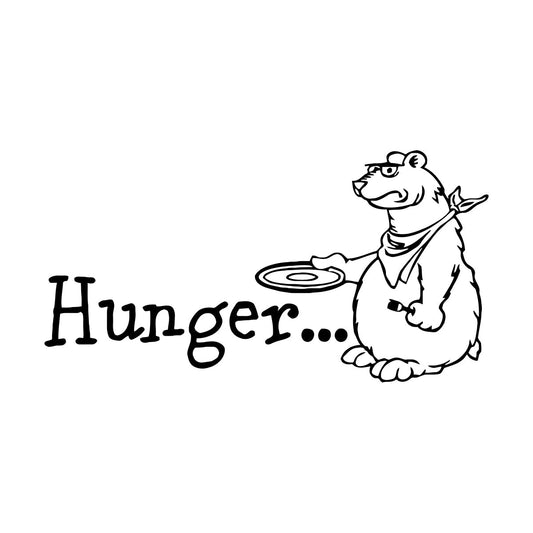 Vinyl Art Sticker Kitchen Hungry Bear Animal Tattoo Culture