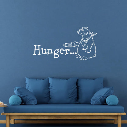 Vinyl Art Sticker Kitchen Hungry Bear Animal Tattoo Culture