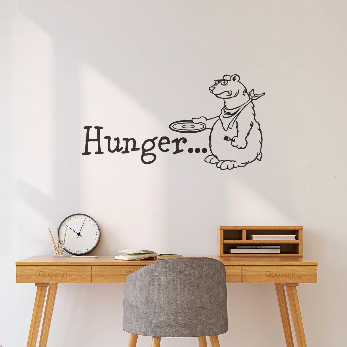Vinyl Art Sticker Kitchen Hungry Bear Animal Tattoo Culture