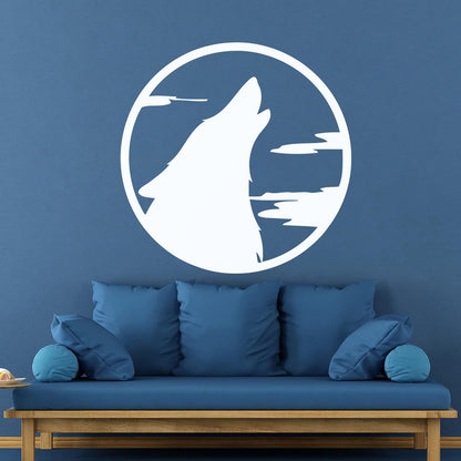 Lettering Decals Moon Wolf Howl Animal Werewolf Store Decoration