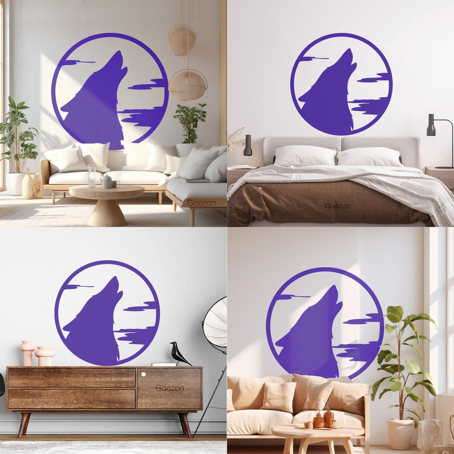 Lettering Decals Moon Wolf Howl Animal Werewolf Store Decoration