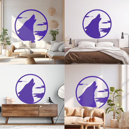 Lettering Decals Moon Wolf Howl Animal Werewolf Store Decoration