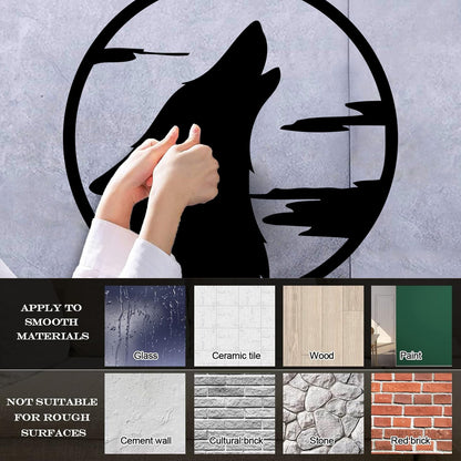 Lettering Decals Moon Wolf Howl Animal Werewolf Store Decoration