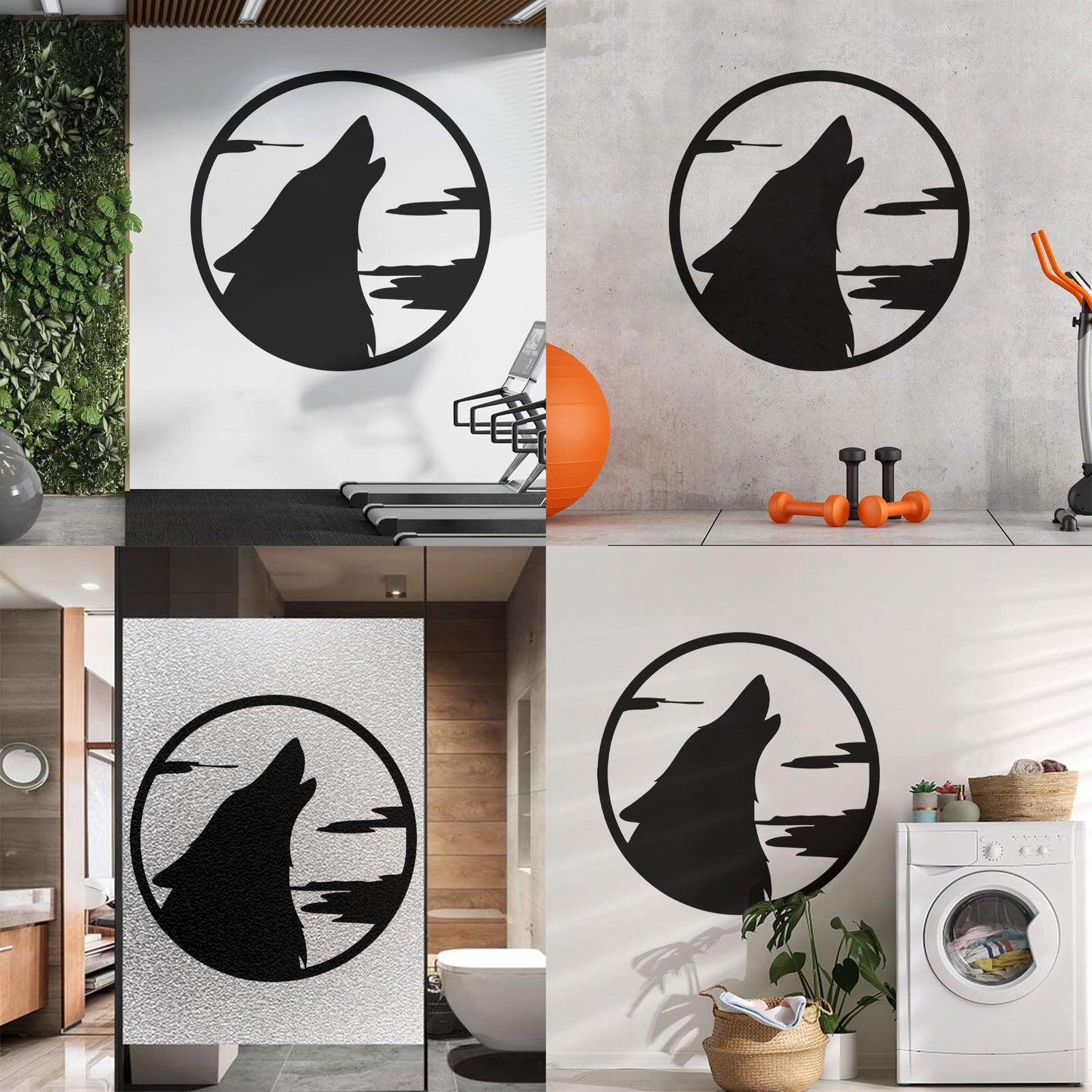 Lettering Decals Moon Wolf Howl Animal Werewolf Store Decoration