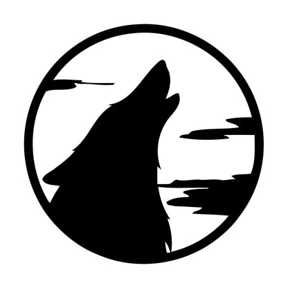 Lettering Decals Moon Wolf Howl Animal Werewolf Store Decoration