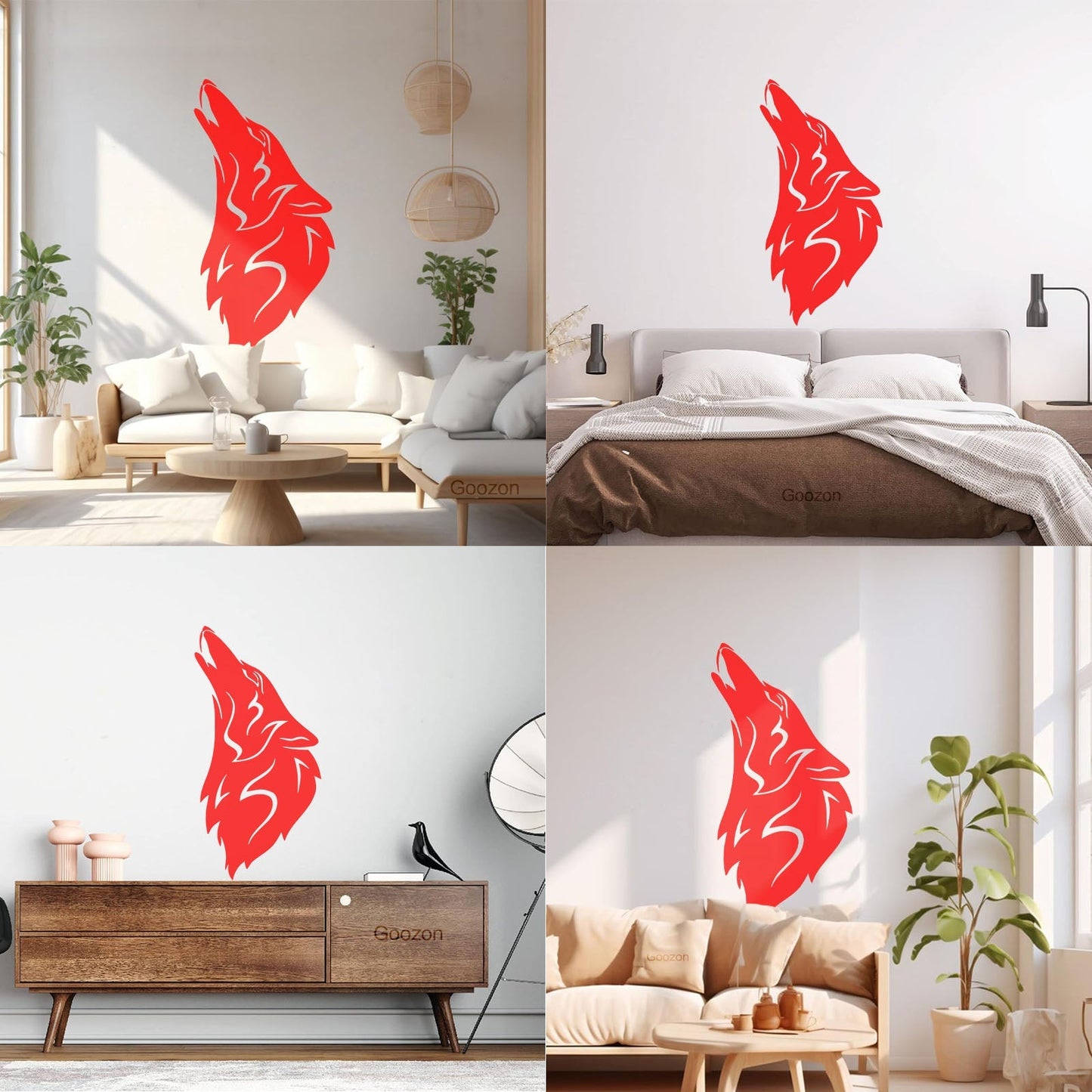 Wall Decals Pvc Moon Wolf Howl Animal Werewolf Tattoo Culture