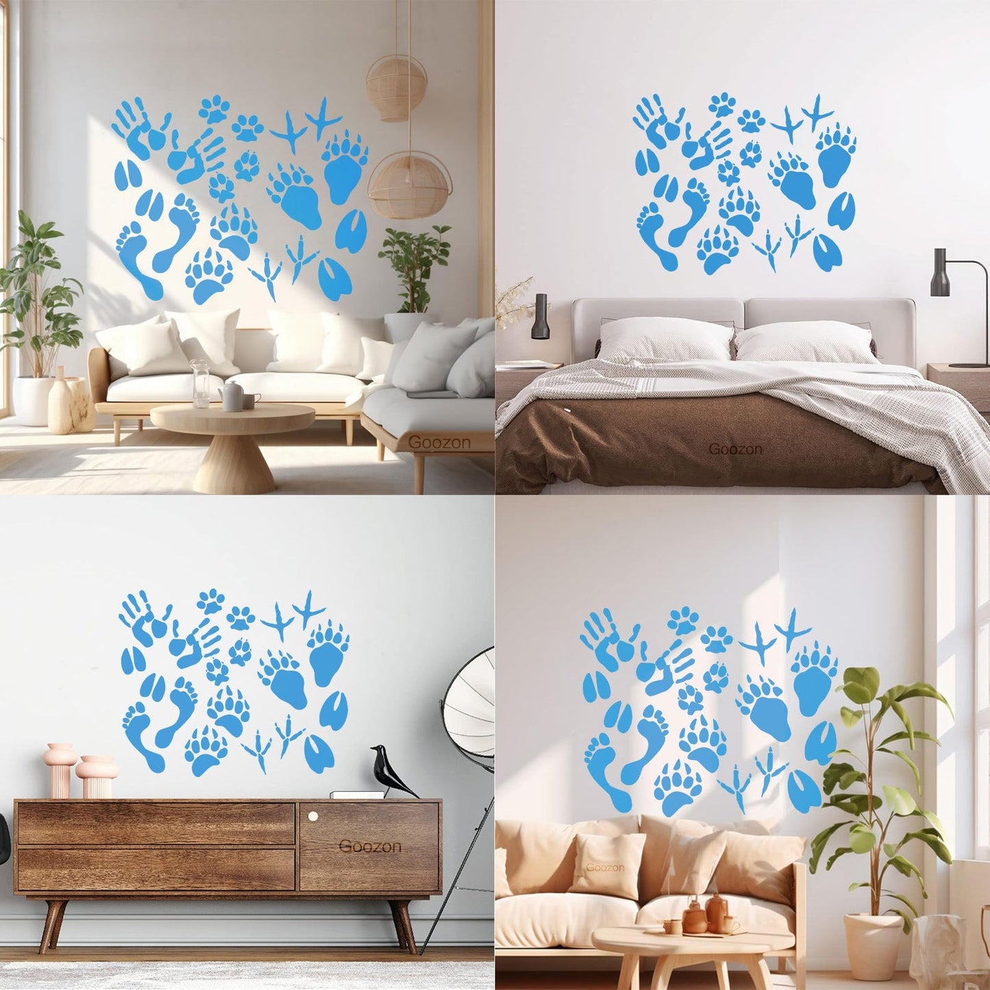 Vinyl Wall Decals Paw Prints Hand Animal Pet Kids Equipped With Transfer Film Kit