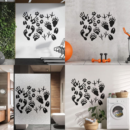 Vinyl Wall Decals Paw Prints Hand Animal Pet Kids Equipped With Transfer Film Kit