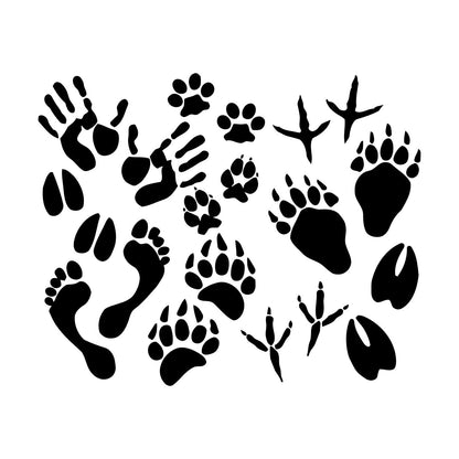 Vinyl Wall Decals Paw Prints Hand Animal Pet Kids Equipped With Transfer Film Kit