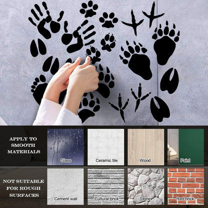 Vinyl Wall Decals Paw Prints Hand Animal Pet Kids Equipped With Transfer Film Kit