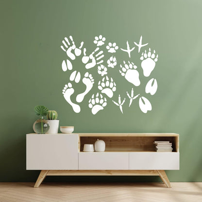 Vinyl Wall Decals Paw Prints Hand Animal Pet Kids Equipped With Transfer Film Kit