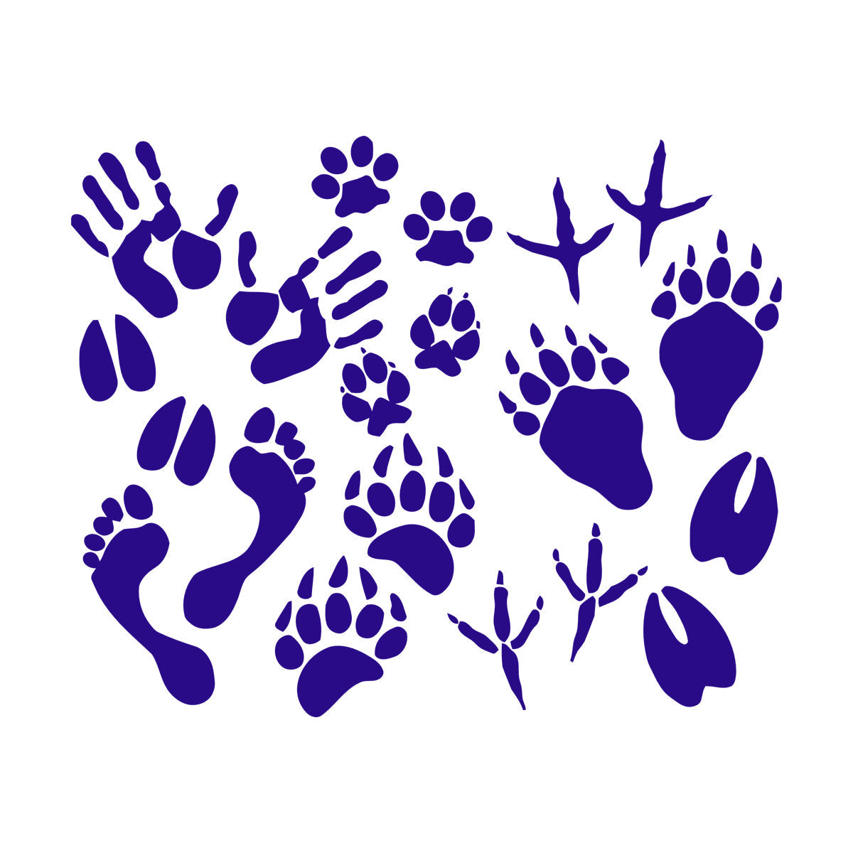 Vinyl Wall Decals Paw Prints Hand Animal Pet Kids Equipped With Transfer Film Kit