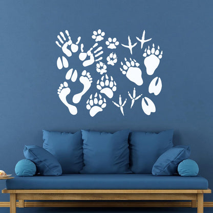 Vinyl Wall Decals Paw Prints Hand Animal Pet Kids Equipped With Transfer Film Kit