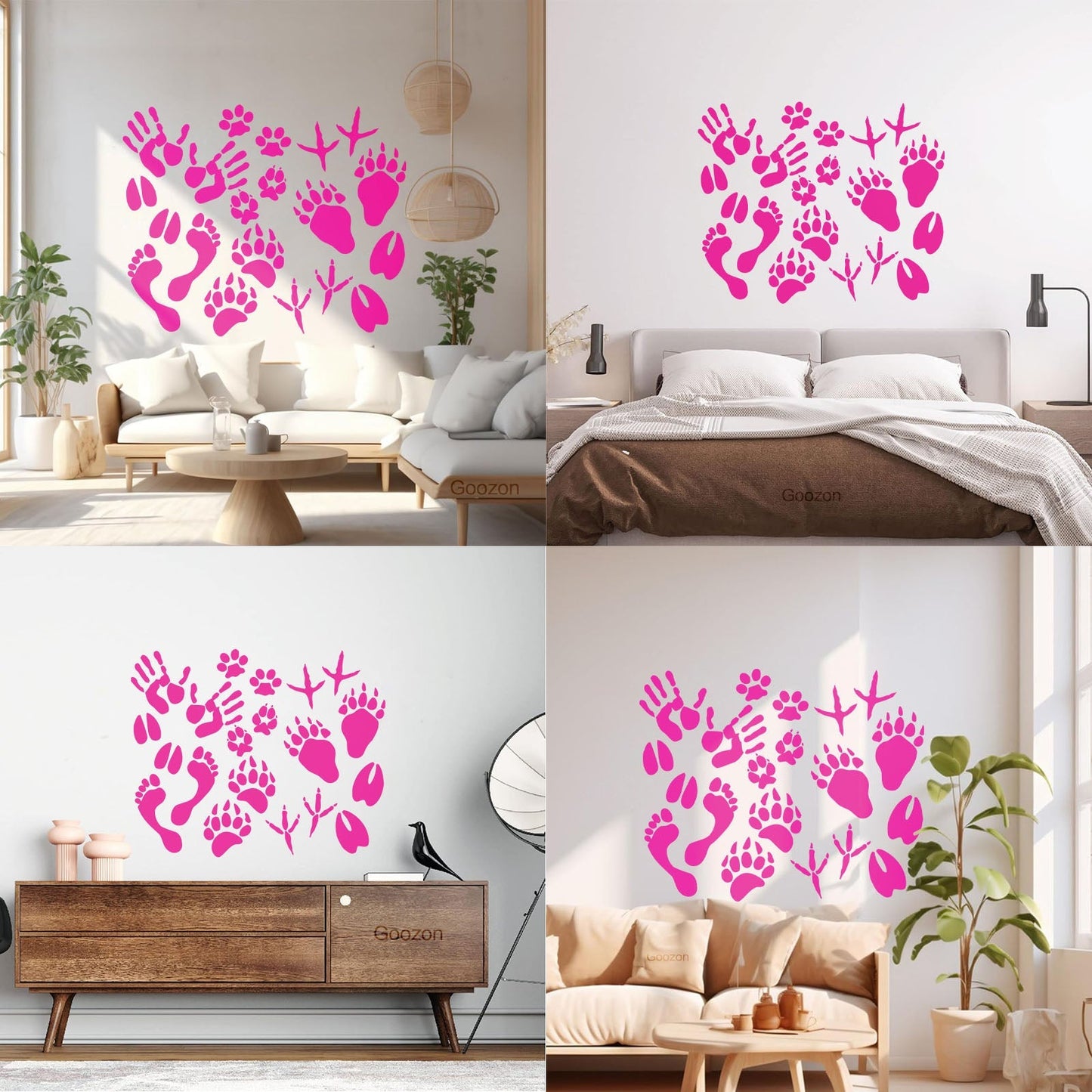 Vinyl Wall Decals Paw Prints Hand Animal Pet Kids Equipped With Transfer Film Kit