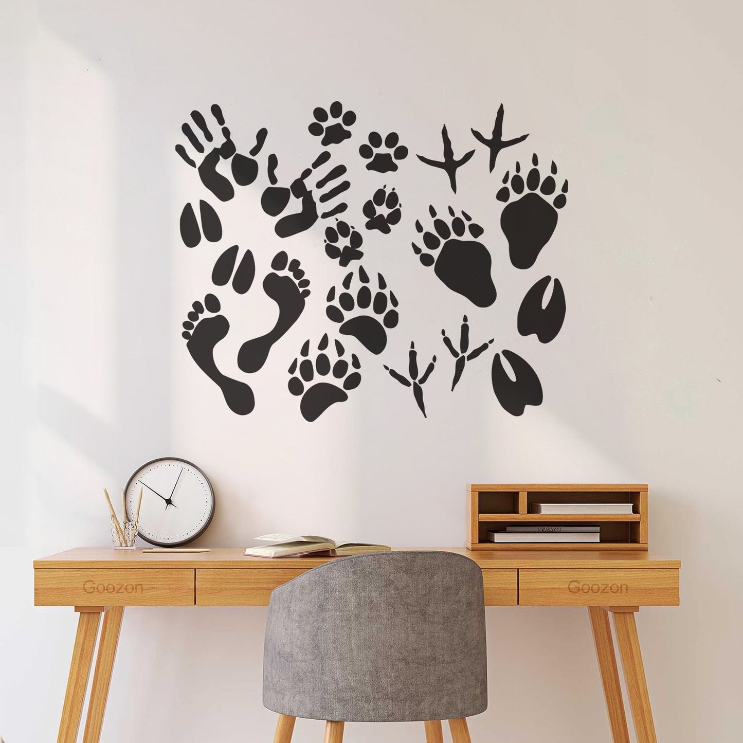 Vinyl Wall Decals Paw Prints Hand Animal Pet Kids Equipped With Transfer Film Kit