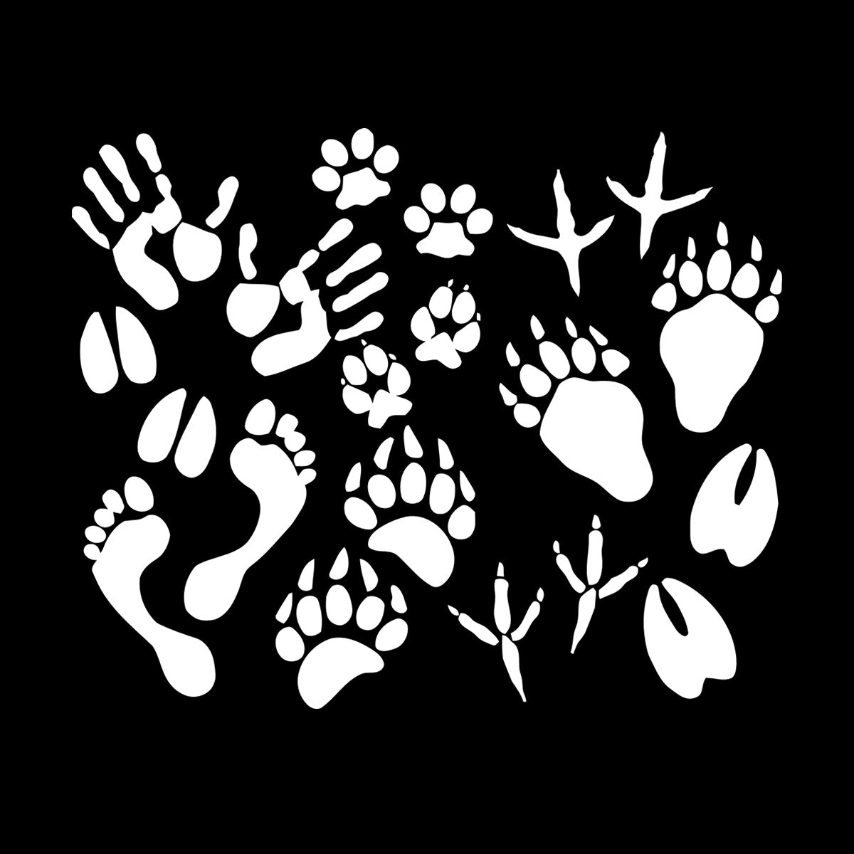 Vinyl Wall Decals Paw Prints Hand Animal Pet Kids Equipped With Transfer Film Kit