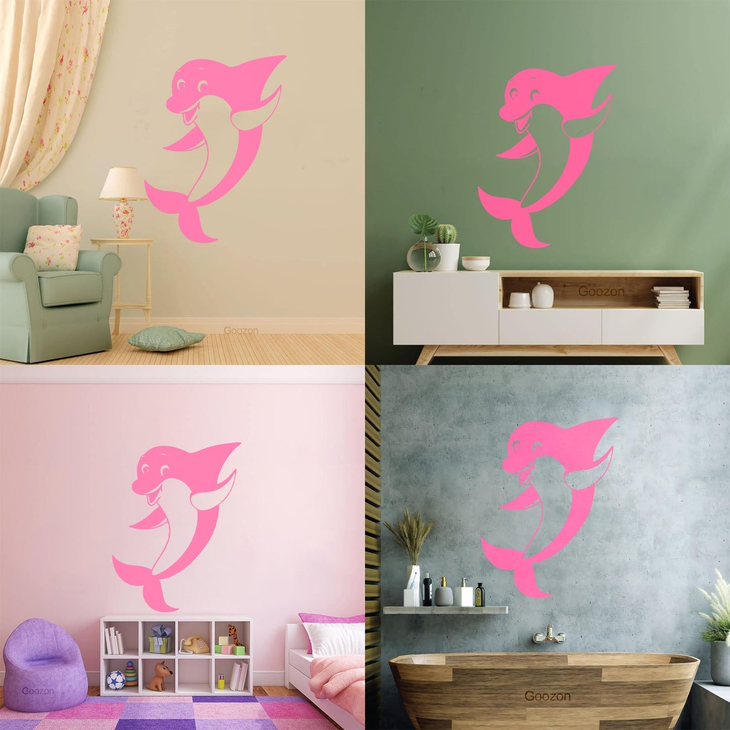 Wall Vinyl Sticker Decor Positive Dolphin Marine Animal Waterproof