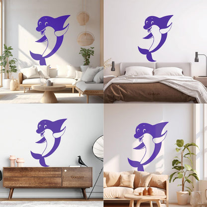 Wall Vinyl Sticker Decor Positive Dolphin Marine Animal Waterproof