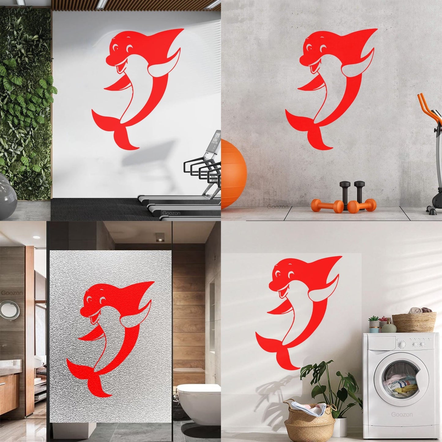Wall Vinyl Sticker Decor Positive Dolphin Marine Animal Waterproof
