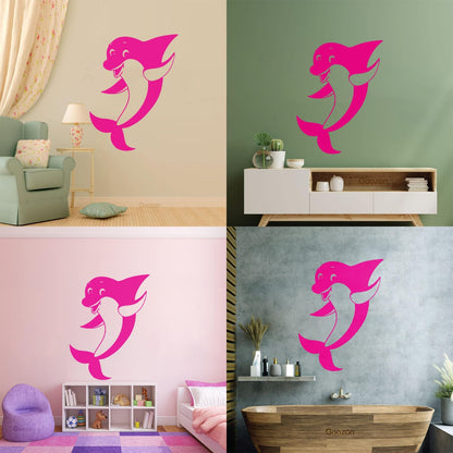 Wall Vinyl Sticker Decor Positive Dolphin Marine Animal Waterproof