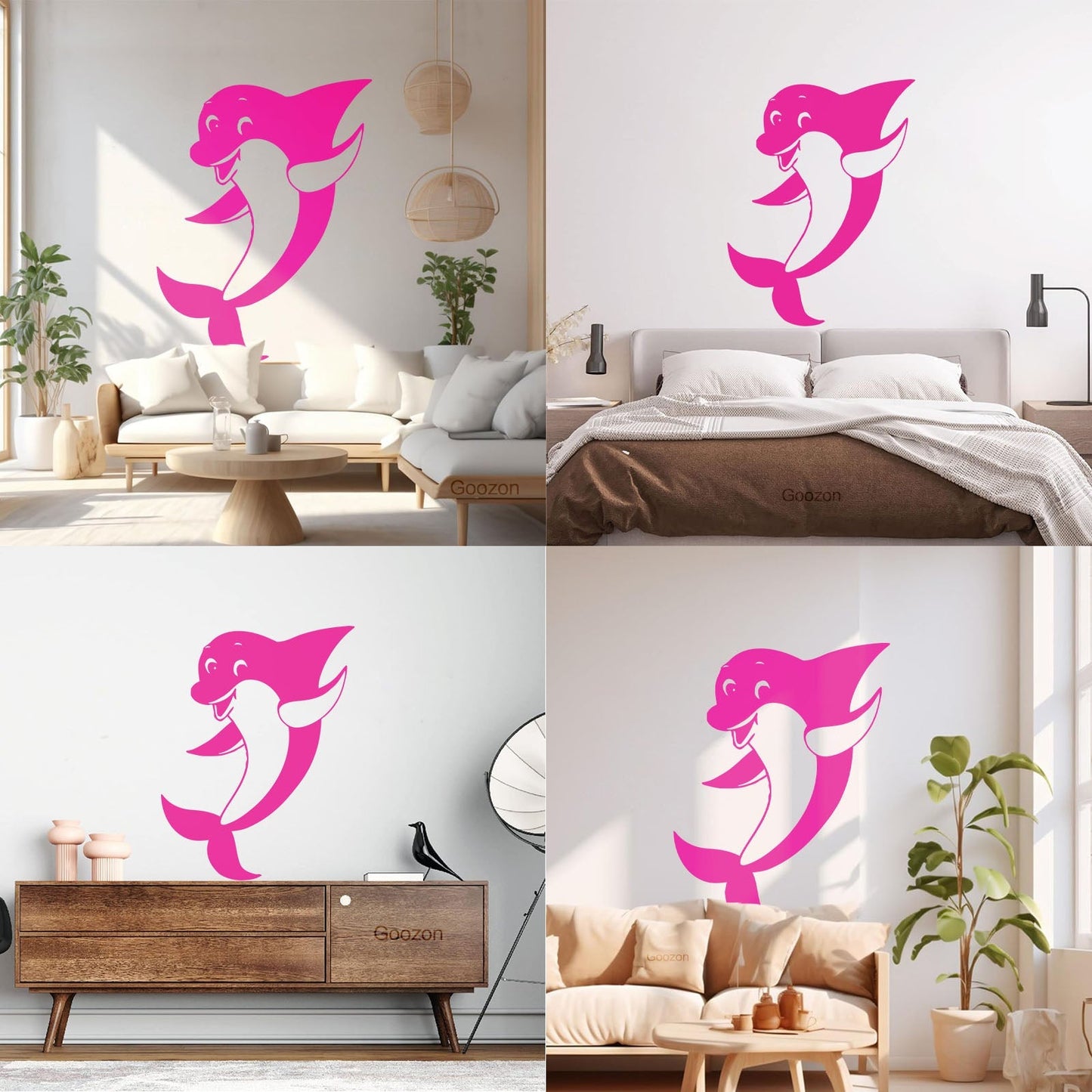 Wall Vinyl Sticker Decor Positive Dolphin Marine Animal Waterproof