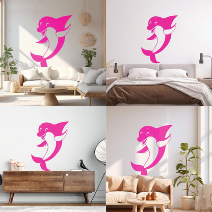 Wall Vinyl Sticker Decor Positive Dolphin Marine Animal Waterproof