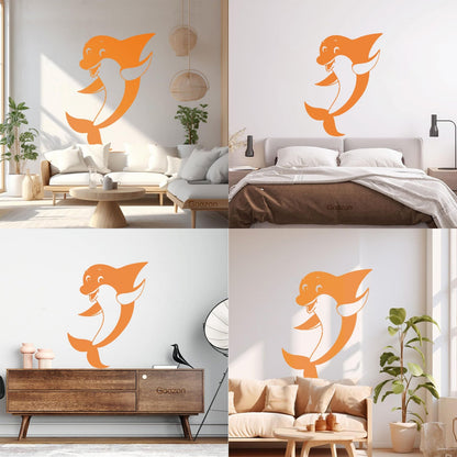 Wall Vinyl Sticker Decor Positive Dolphin Marine Animal Waterproof