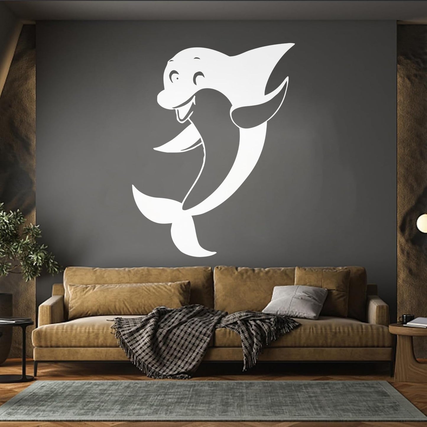 Wall Vinyl Sticker Decor Positive Dolphin Marine Animal Waterproof