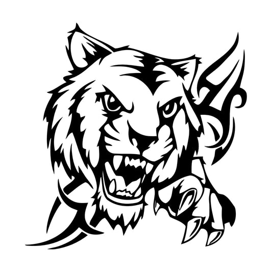 Wall Stickers Paster Paper Tiger Predator Animal Tribal Equipped With Transfer Film Kit