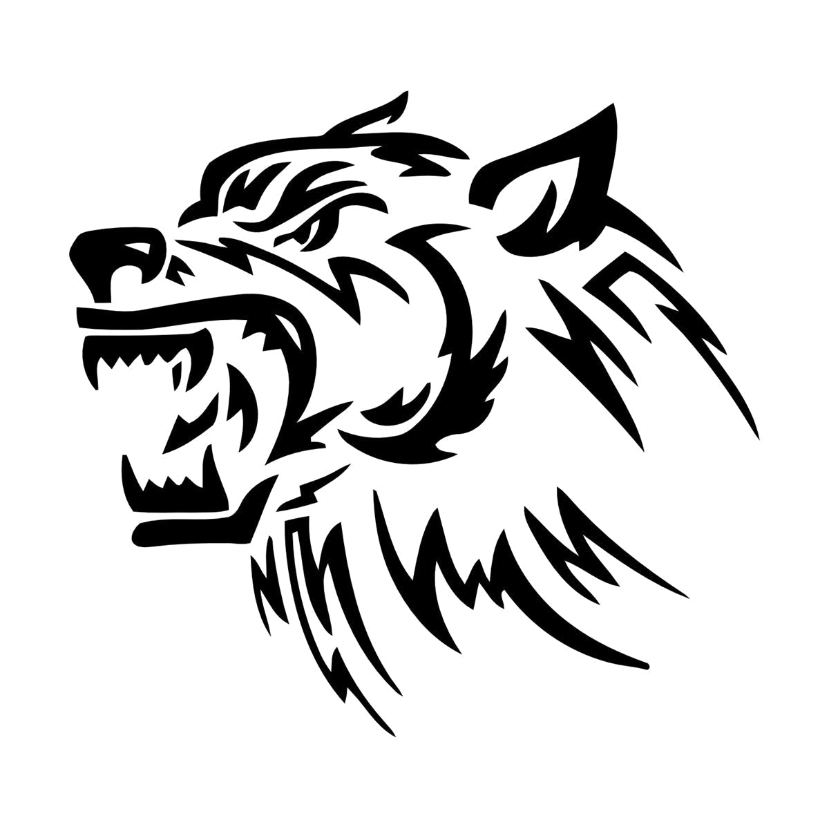 Fine Carving Stickers Wolf Tribal Animal Art Mural Painting