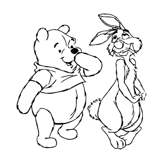 Lettering Stickers Winnie The Pooh Cartoon Animal Kids Wall Beautification