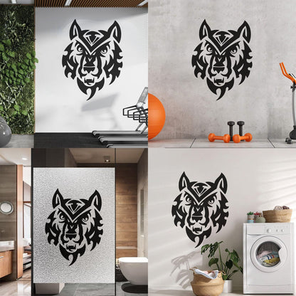 Wall Decals Wolf Head Predator Animal Tribal Glass Stickers