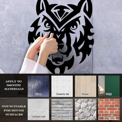 Wall Decals Wolf Head Predator Animal Tribal Glass Stickers