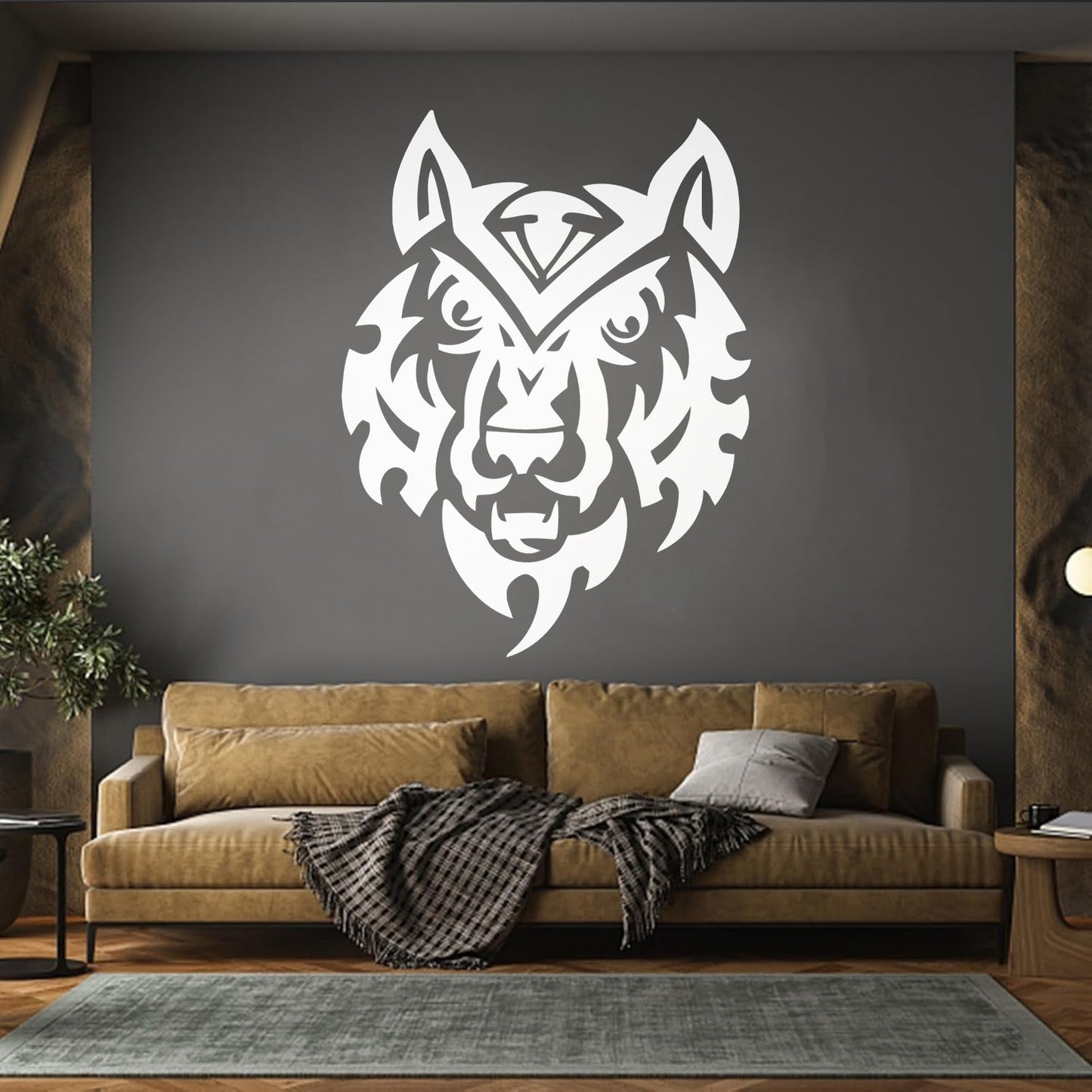 Wall Decals Wolf Head Predator Animal Tribal Glass Stickers
