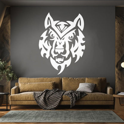 Wall Decals Wolf Head Predator Animal Tribal Glass Stickers