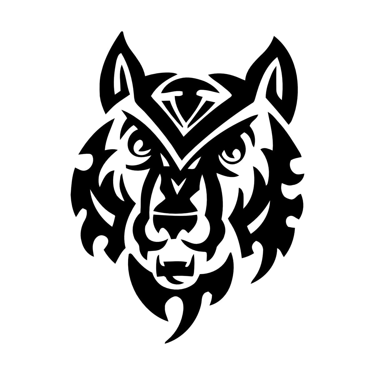 Wall Decals Wolf Head Predator Animal Tribal Glass Stickers