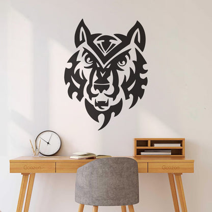 Wall Decals Wolf Head Predator Animal Tribal Glass Stickers