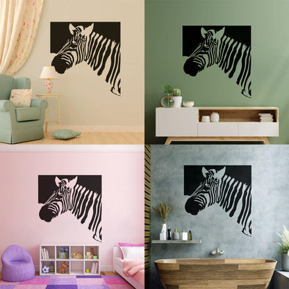 Mural And Wall Vinyl Decal Zebra Animal Modern Style Removable Without Leaving Glue