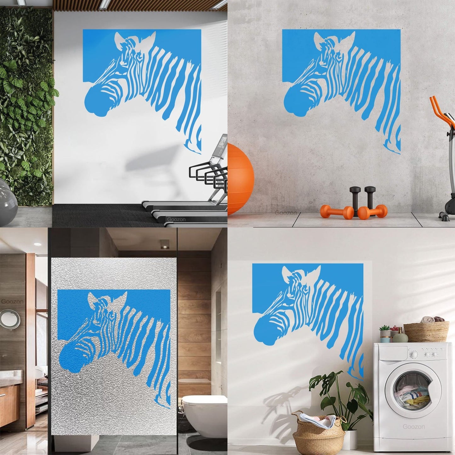 Mural And Wall Vinyl Decal Zebra Animal Modern Style Removable Without Leaving Glue
