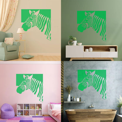 Mural And Wall Vinyl Decal Zebra Animal Modern Style Removable Without Leaving Glue