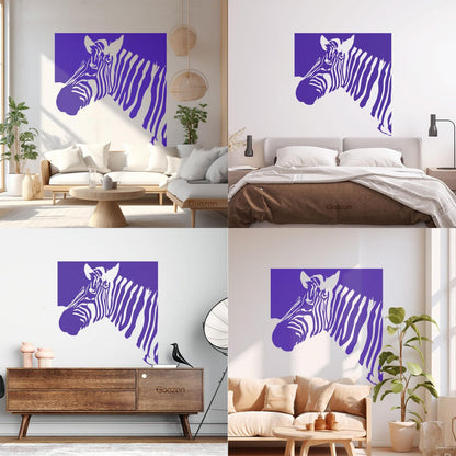 Mural And Wall Vinyl Decal Zebra Animal Modern Style Removable Without Leaving Glue